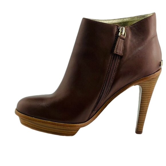 Elaine Turner Womens Brown Leather Ankle Boots Size 8.5 - Picture 11 of 13